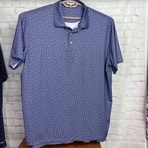 Peter Millar Summer Comfort Circle Patterned Golf Shirt XL
